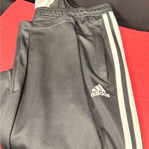 Adidas Women's Black Joggers with White Stripes